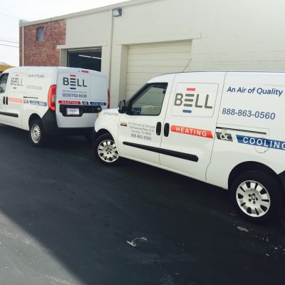 commercial fleet vinyl van wrap graphics for Bell Mechanical