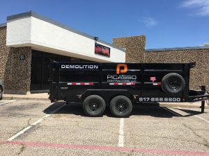 Trailer Wrap for black trailer Picasso Contractors LLC