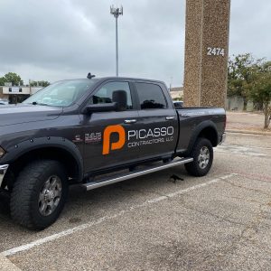 Truck Graphics - Picasso Contractors LLC cut vinyl